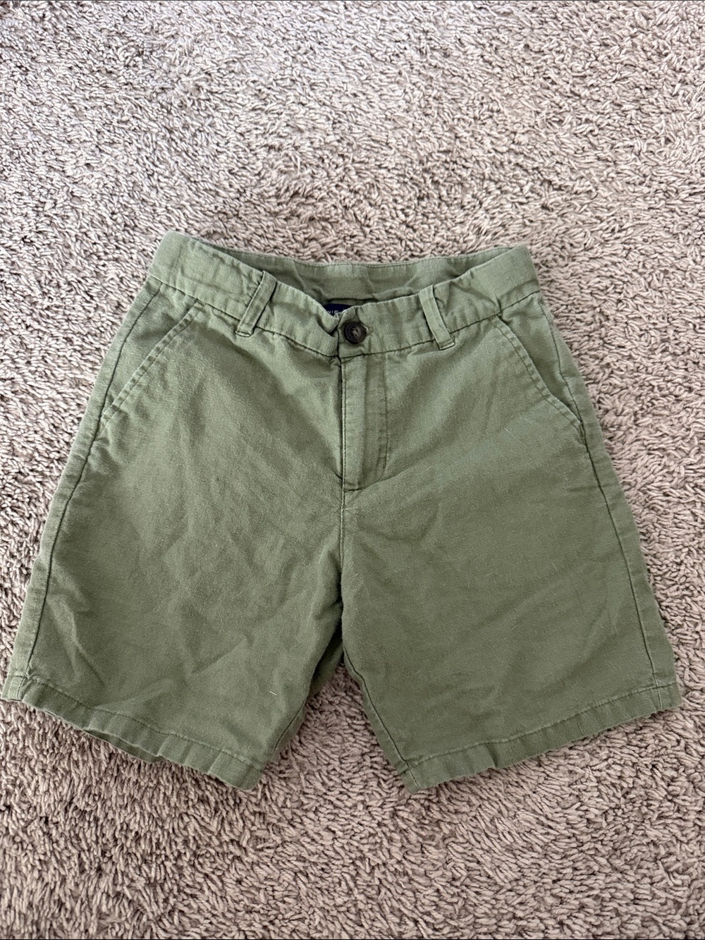 Janie and Jack Olive Green Flat-Front Shorts